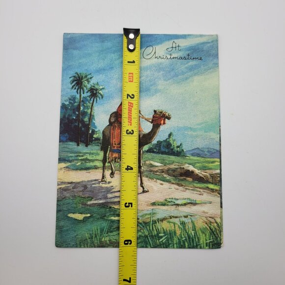 Vintage At Christmastime Greeting Card With Camel & Desert Scene - Picture 5 of 5